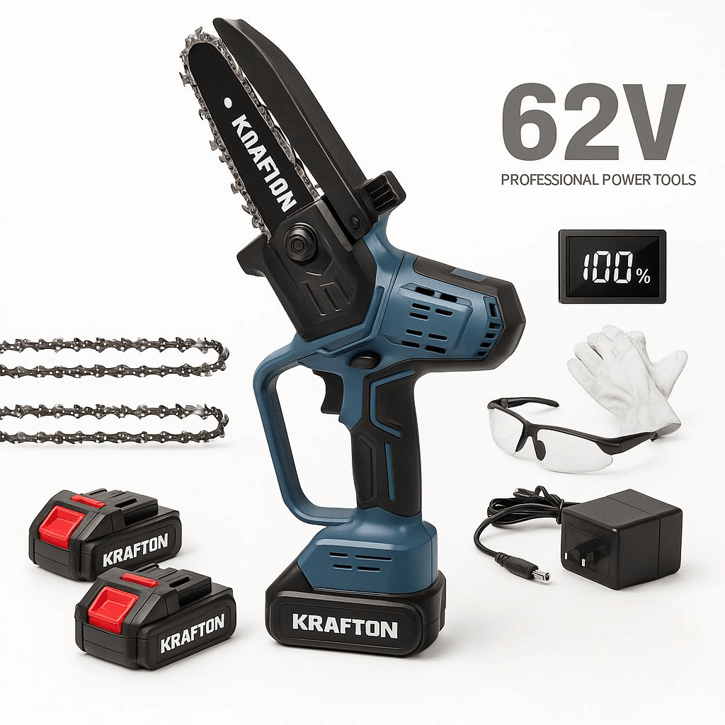 62V Akkumulátoros Láncfűrész - | Cyber Bazaar