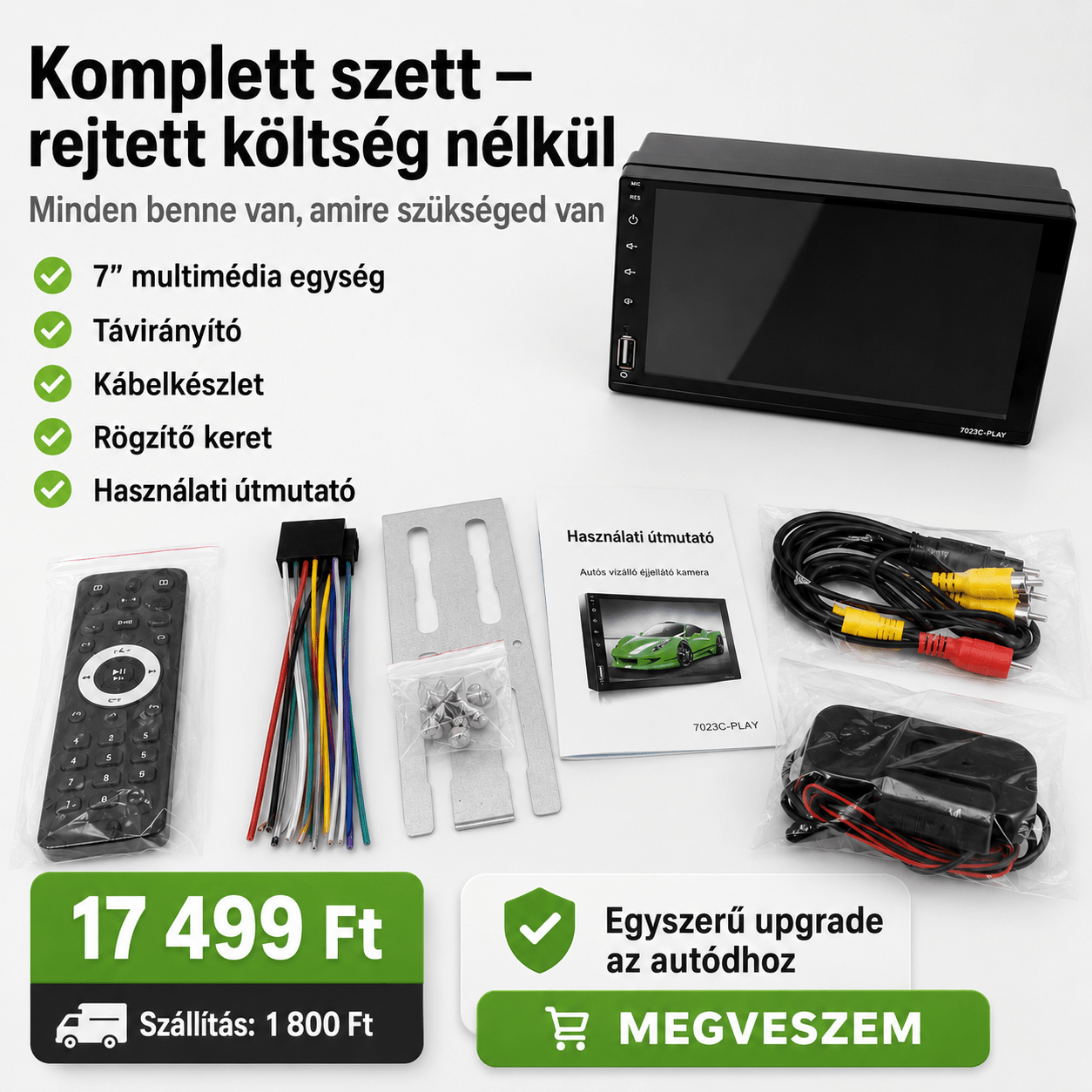 7” Erintőképernyős Autó Multimédia - | Cyber Bazaar
