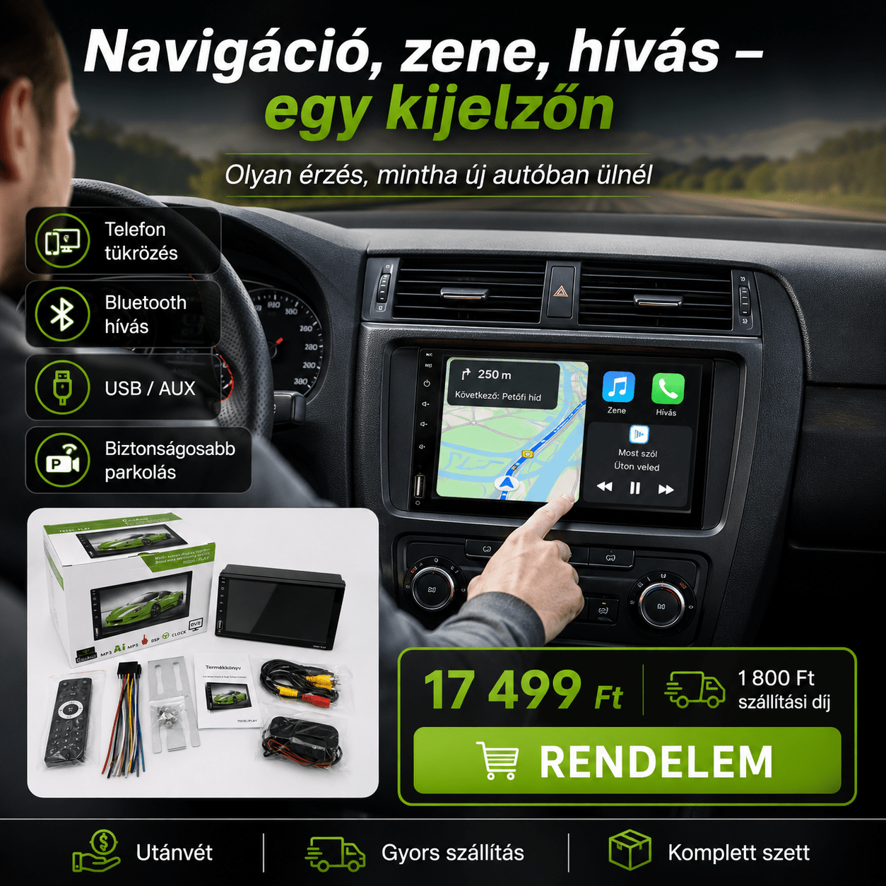 7” Erintőképernyős Autó Multimédia - | Cyber Bazaar