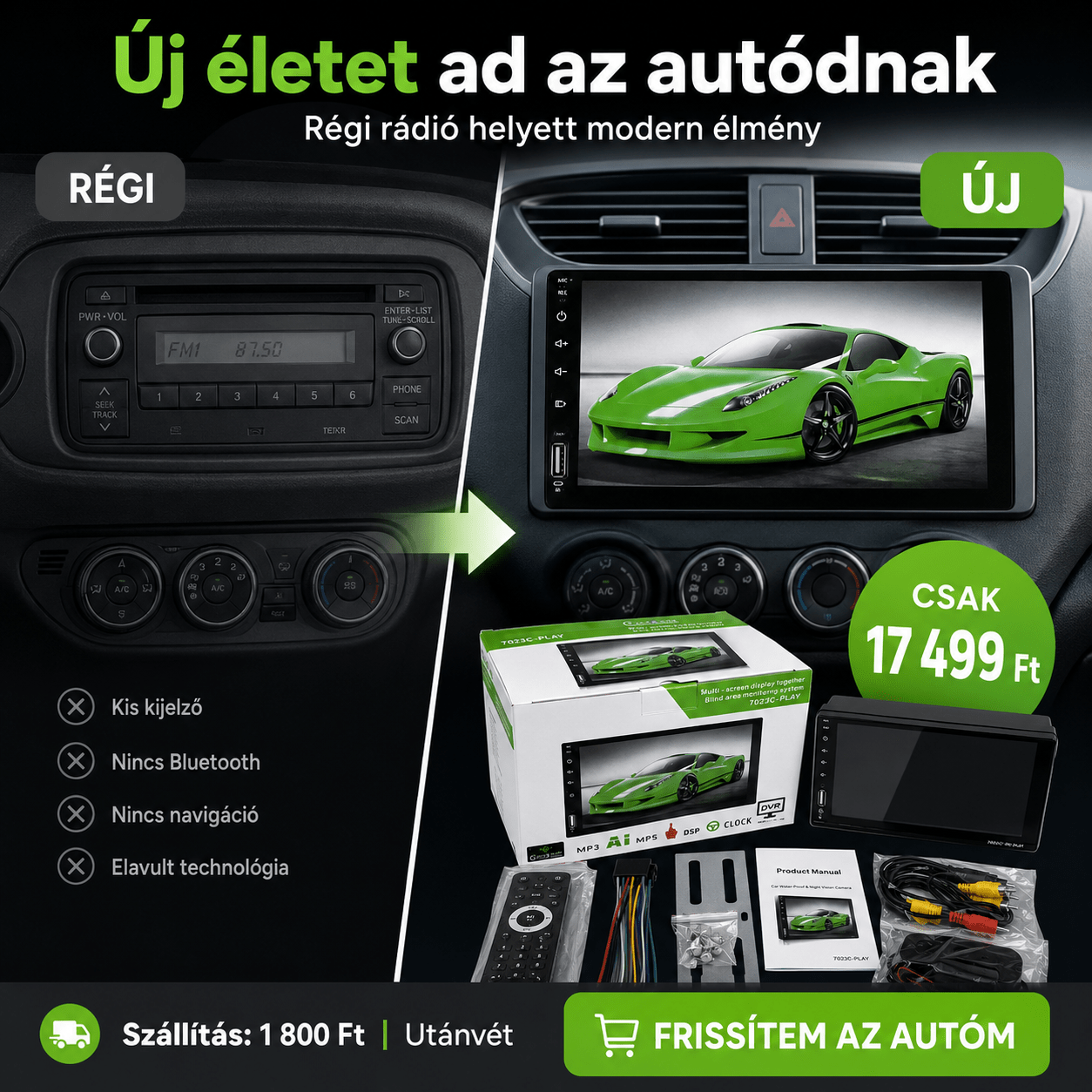 7” Erintőképernyős Autó Multimédia - | Cyber Bazaar
