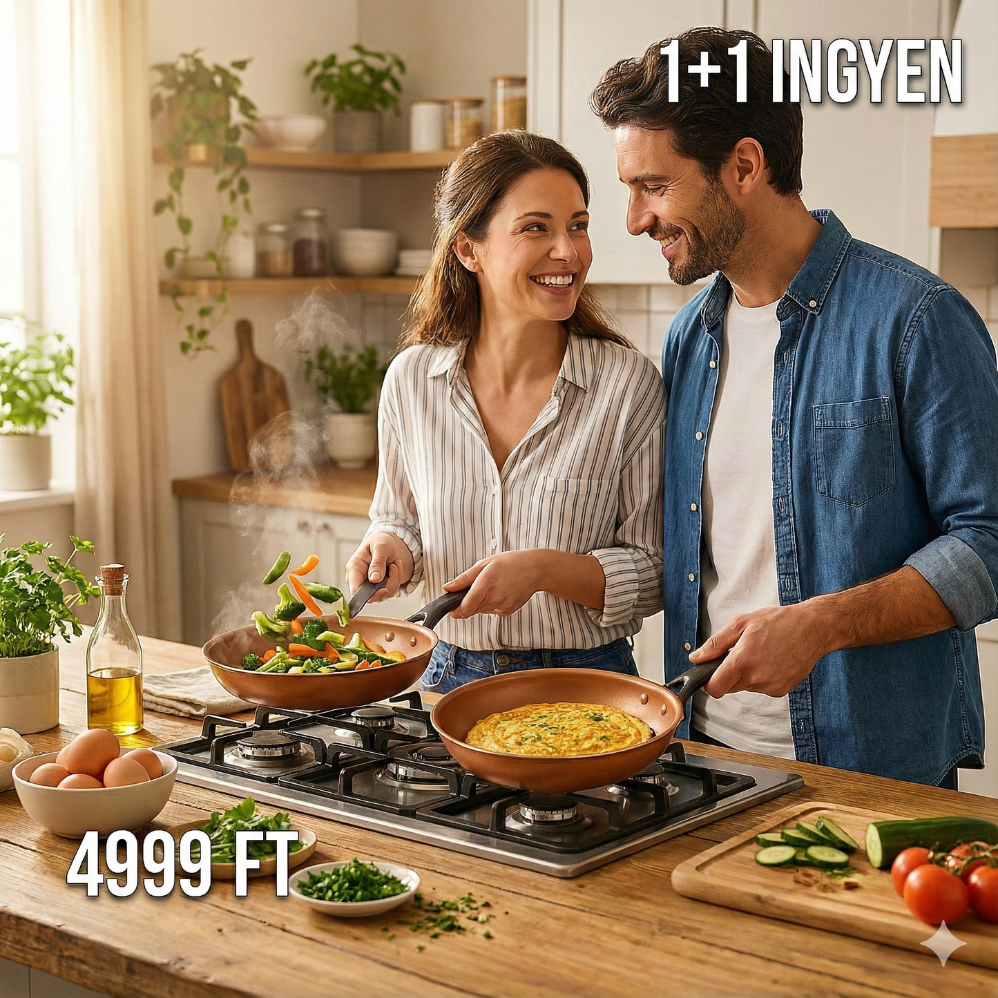 Légkeveréses Serpenyő 1+1 ajánlat, ingyen