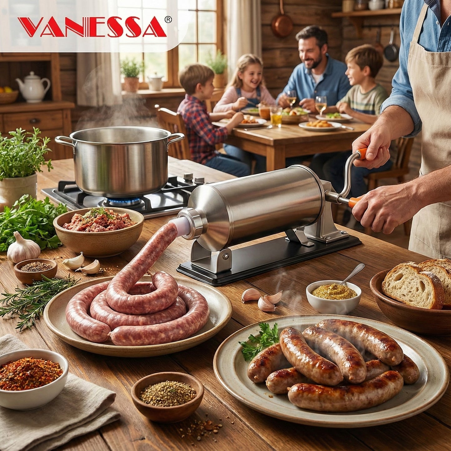 Rozsdamentes Acél Kolbásztöltő Gép