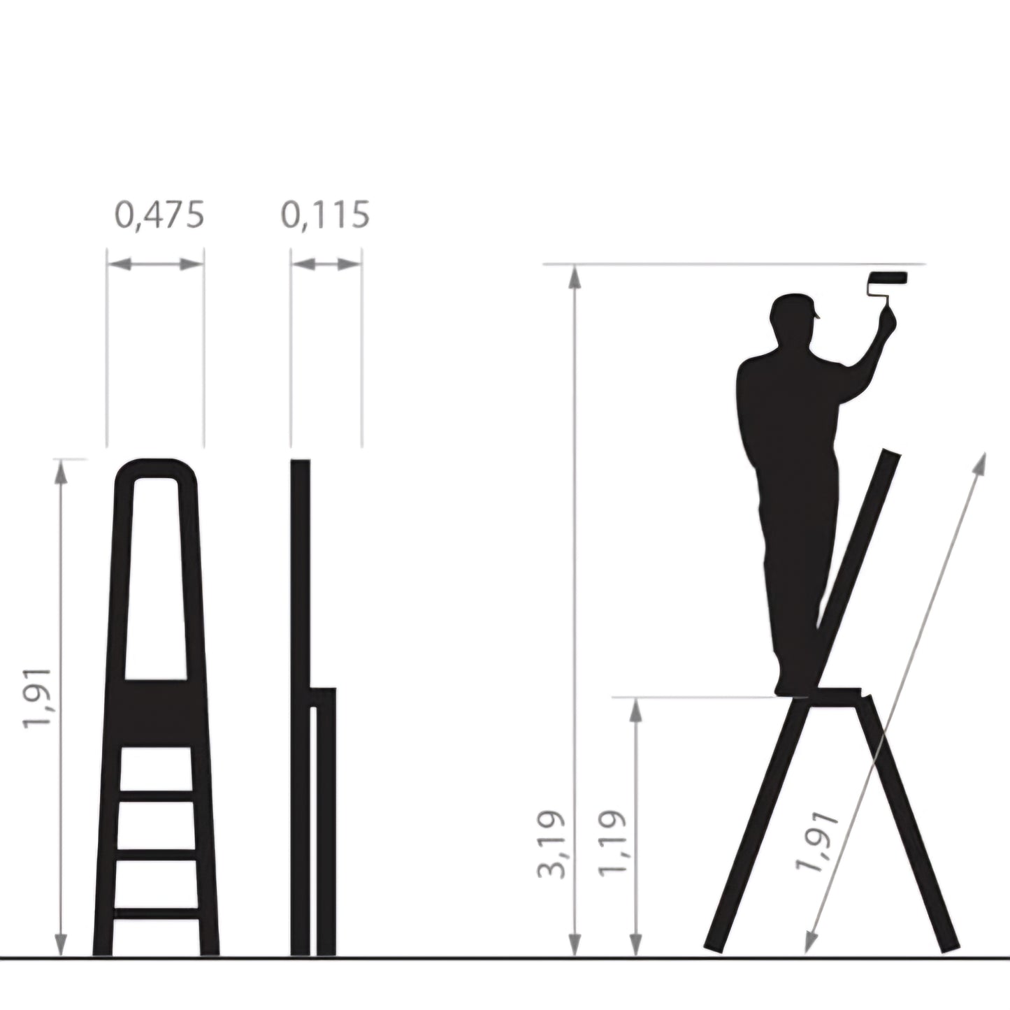 Hitman Egyoldalas Aluminium Létra 117 cm