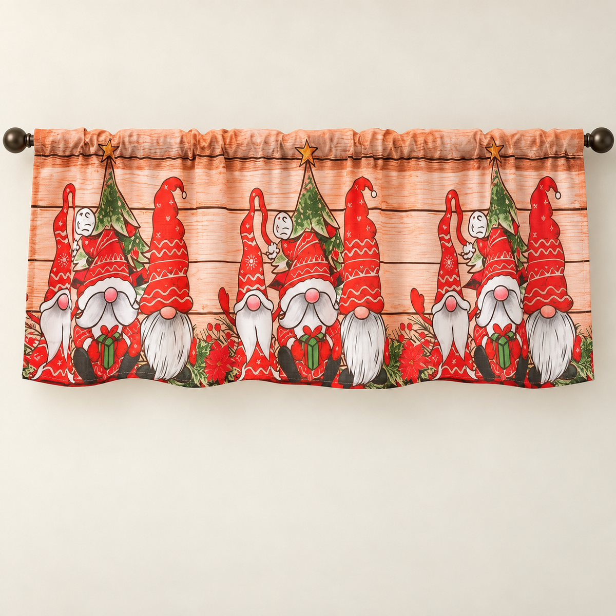 A2615 karácsonyi vitrázsfüggöny – manómintás, 150 × 45 cm – teljes terméknézet