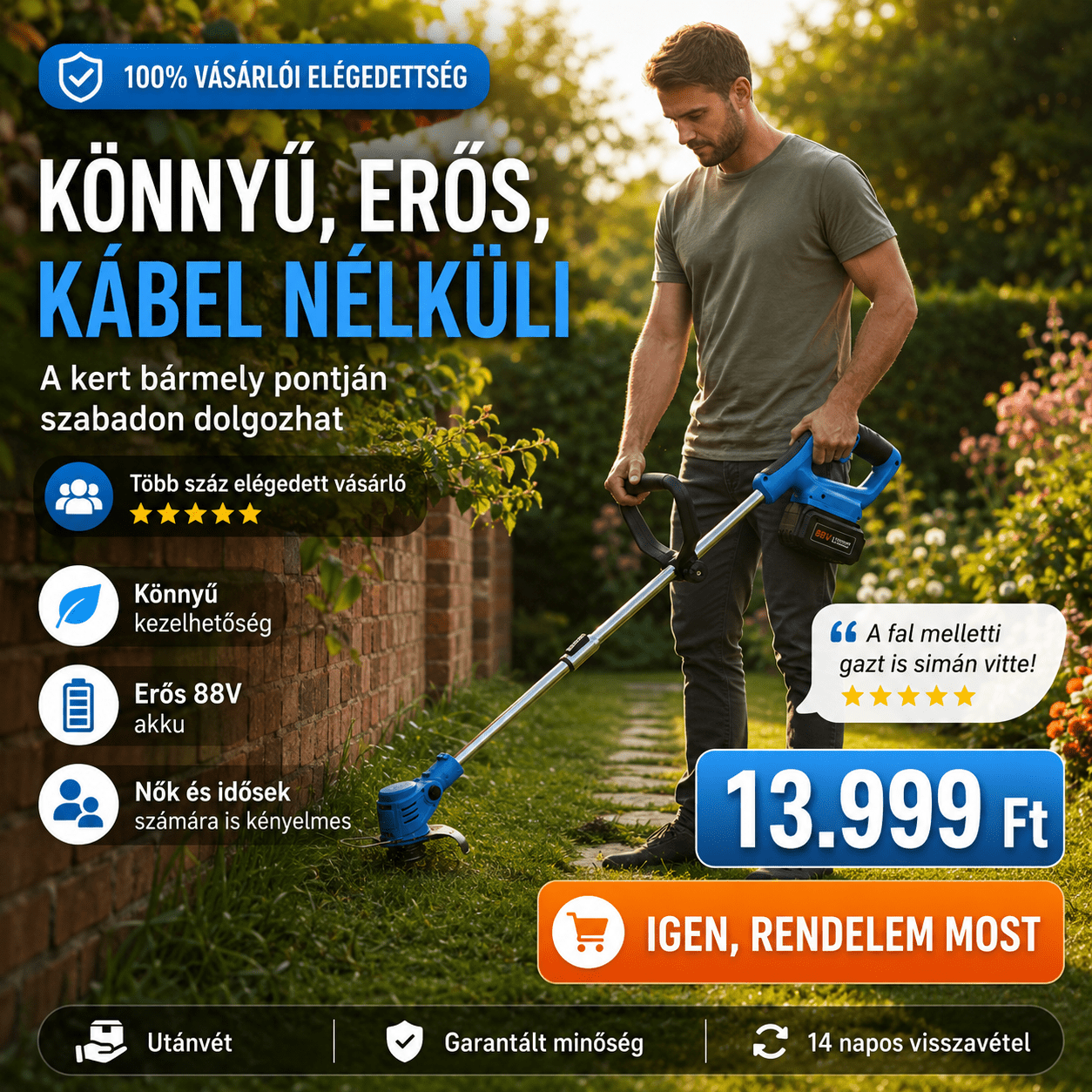 Akkus Fűkasza 88V - | Cyber Bazaar