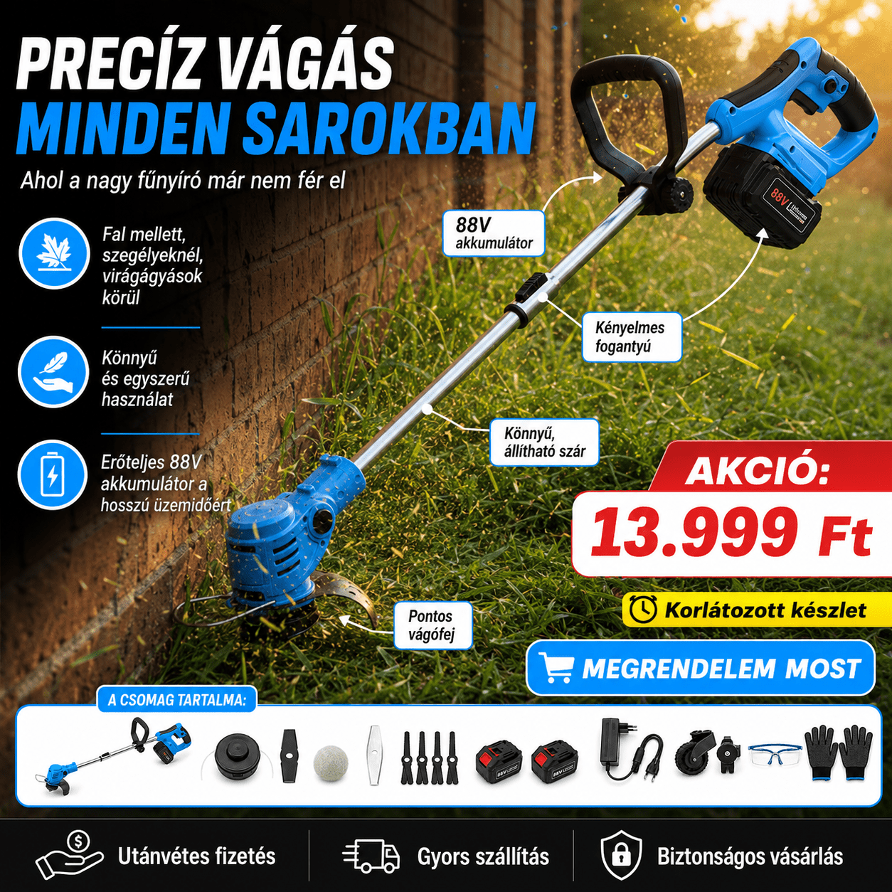 Akkus Fűkasza 88V - | Cyber Bazaar