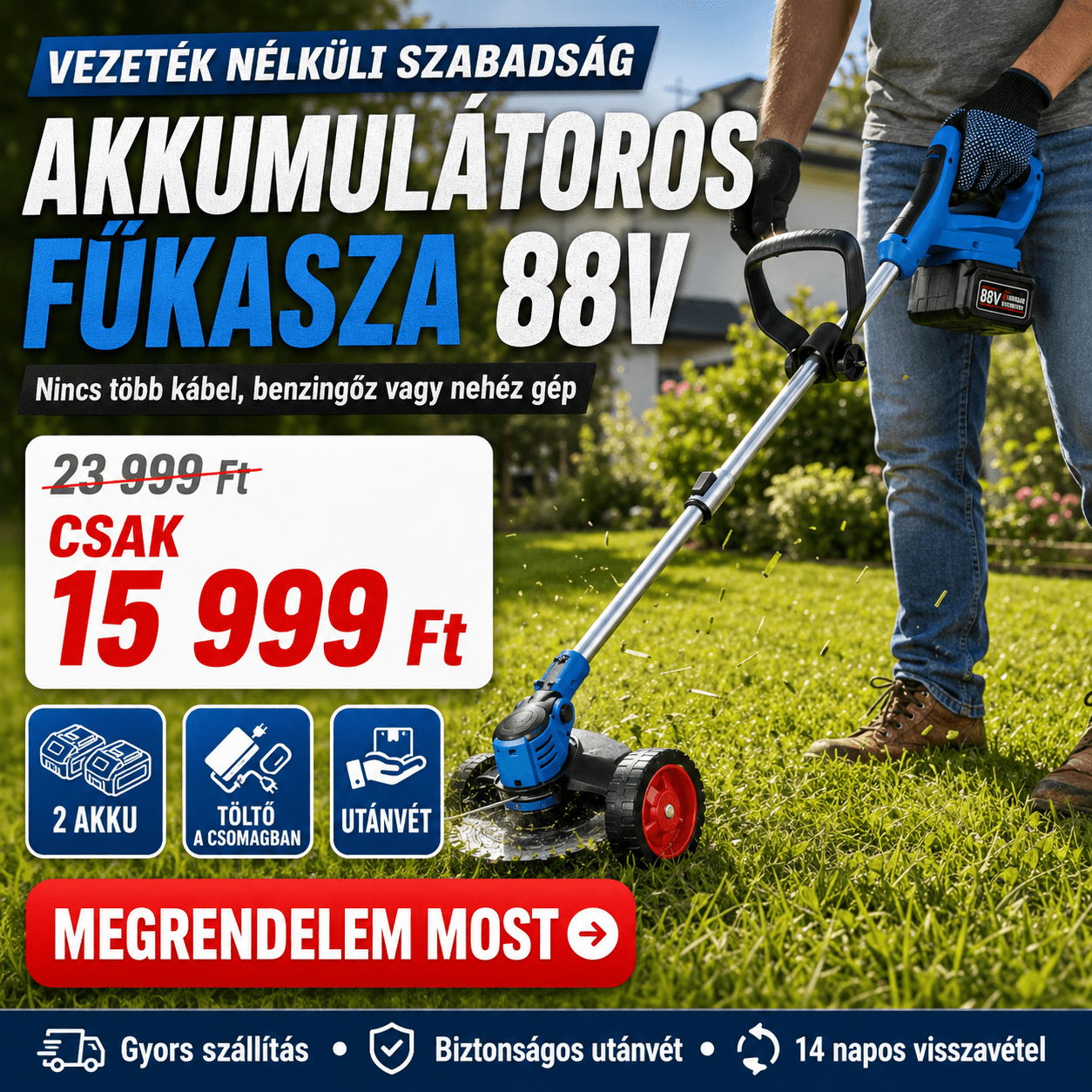 Akkus Fűkasza 88V - | Cyber Bazaar