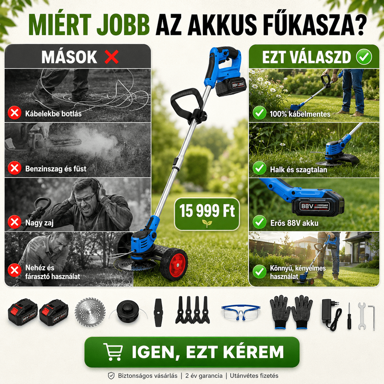 Akkus Fűkasza 88V - | Cyber Bazaar