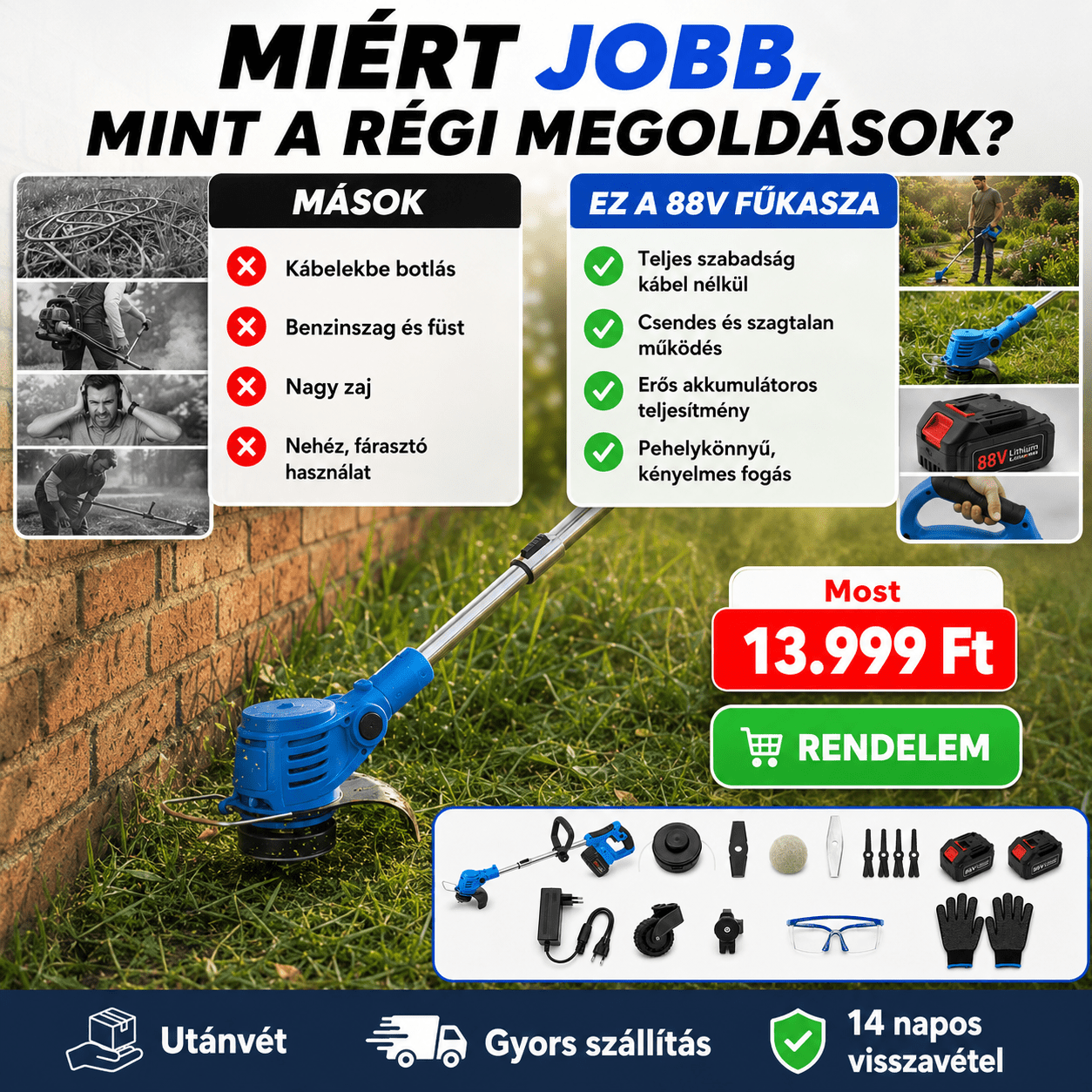 Akkus Fűkasza 88V - | Cyber Bazaar