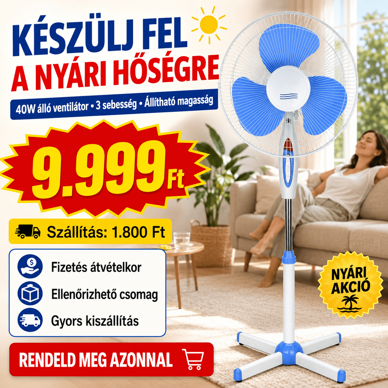 Álló Ventilátor 40W - | Cyber Bazaar