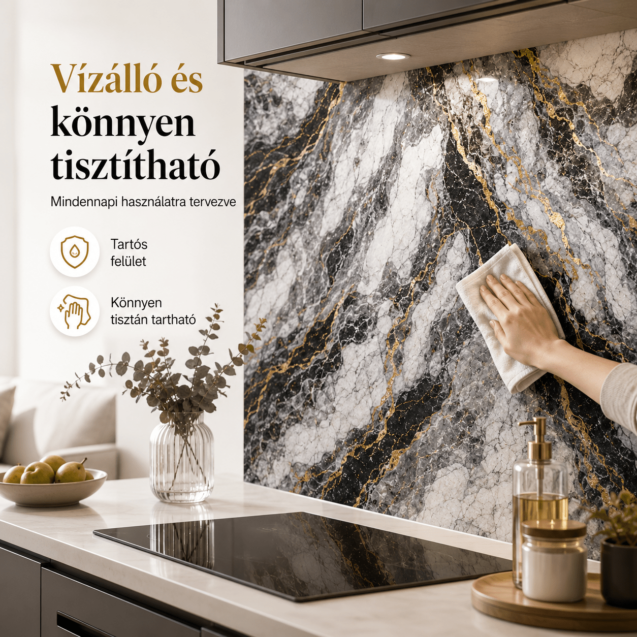 Arany Márványhatású Öntapadós Falmatrica - | Cyber Bazaar