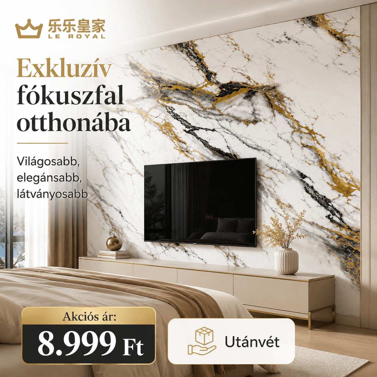 Arany Márványhatású Öntapadós Falmatrica 3 × 1,2 m - | Cyber Bazaar