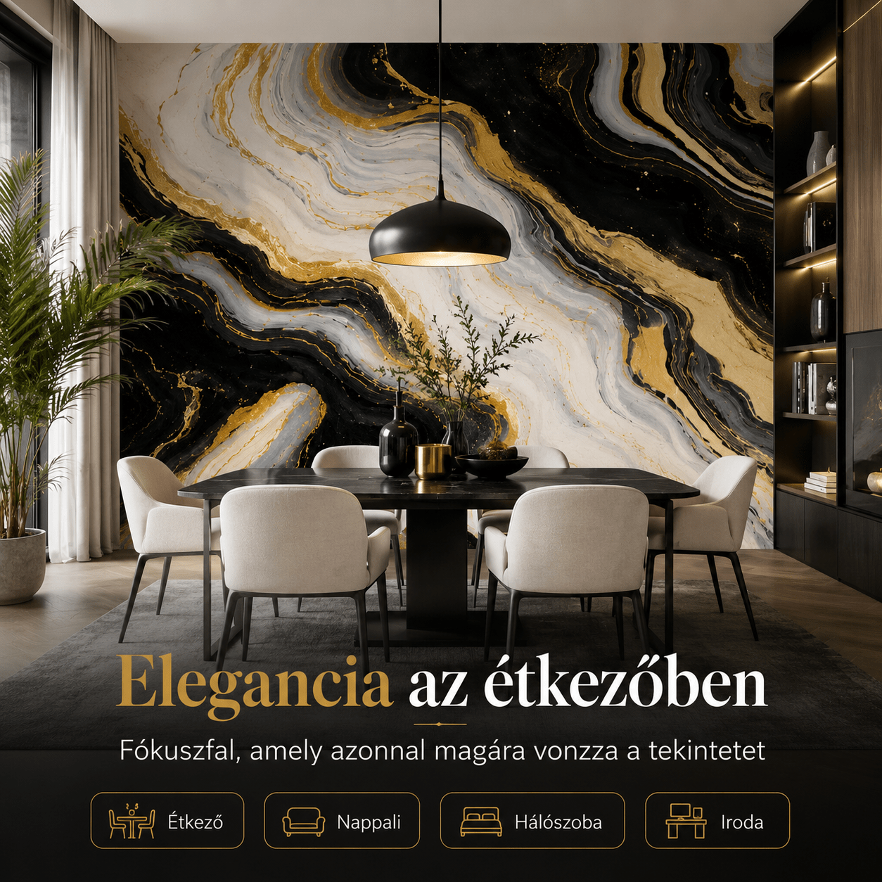 Arany Márványhatású Öntapadós Falmatrica 3 × 1,2 m - | Cyber Bazaar