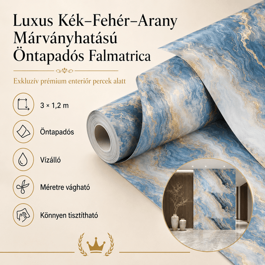 Arany Márványhatású Öntapadós Falmatrica – 3 × 1,2 m