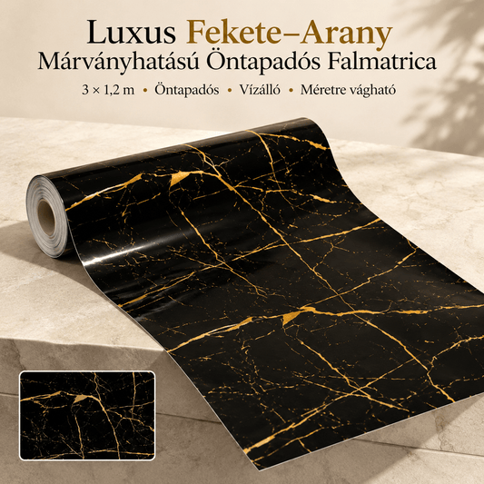 Arany Márványhatású Öntapadós Falmatrica – 3 × 1,2 m