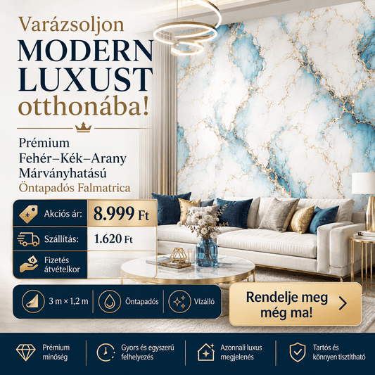 Arany Márványhatású Öntapadós Falmatrica 3 m × 1,2 m