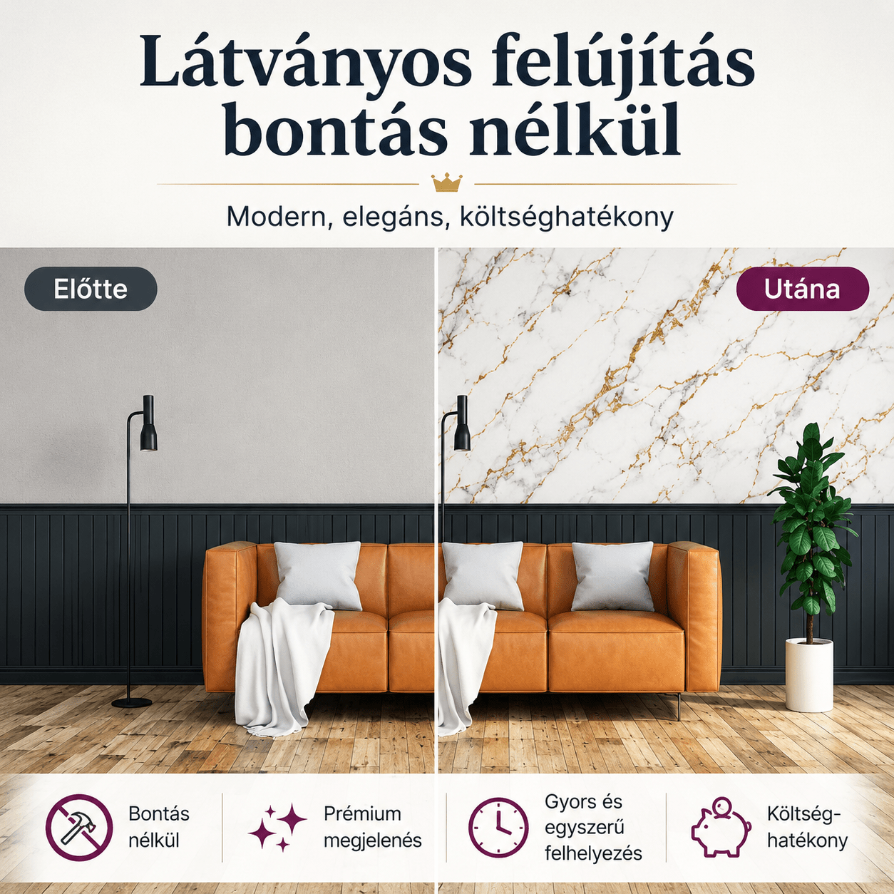 Arany Márványhatású Öntapadós Falmatrica 3 m × 1,2 m - | Cyber Bazaar