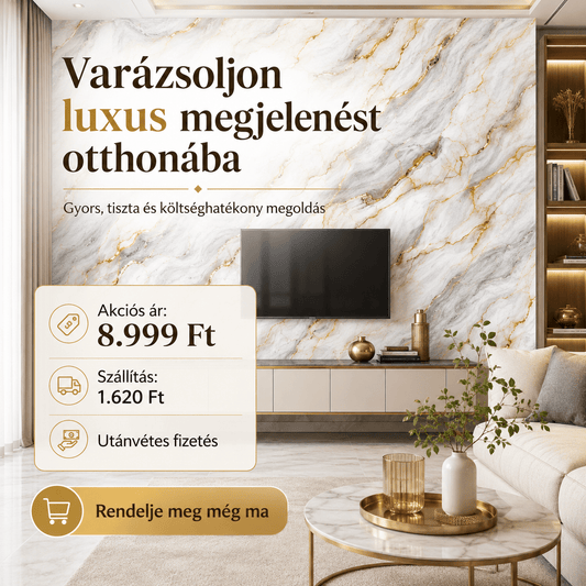 Arany Márványhatású Öntapadós Falmatrica 3 m × 1,2 m