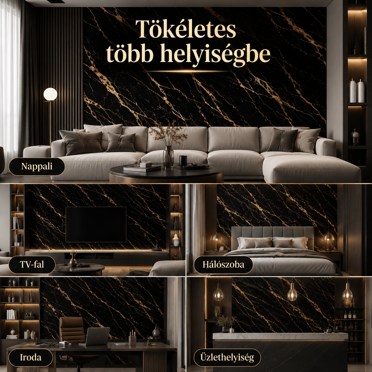 Arany Márványhatású Öntapadós Falmatrica 3 m × 1,2 m - | Cyber Bazaar