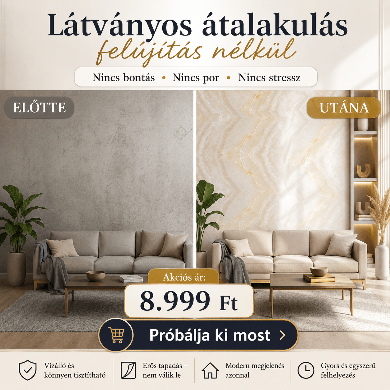 Arany Onyx Márványhatású Öntapadós Falmatrica - | Cyber Bazaar