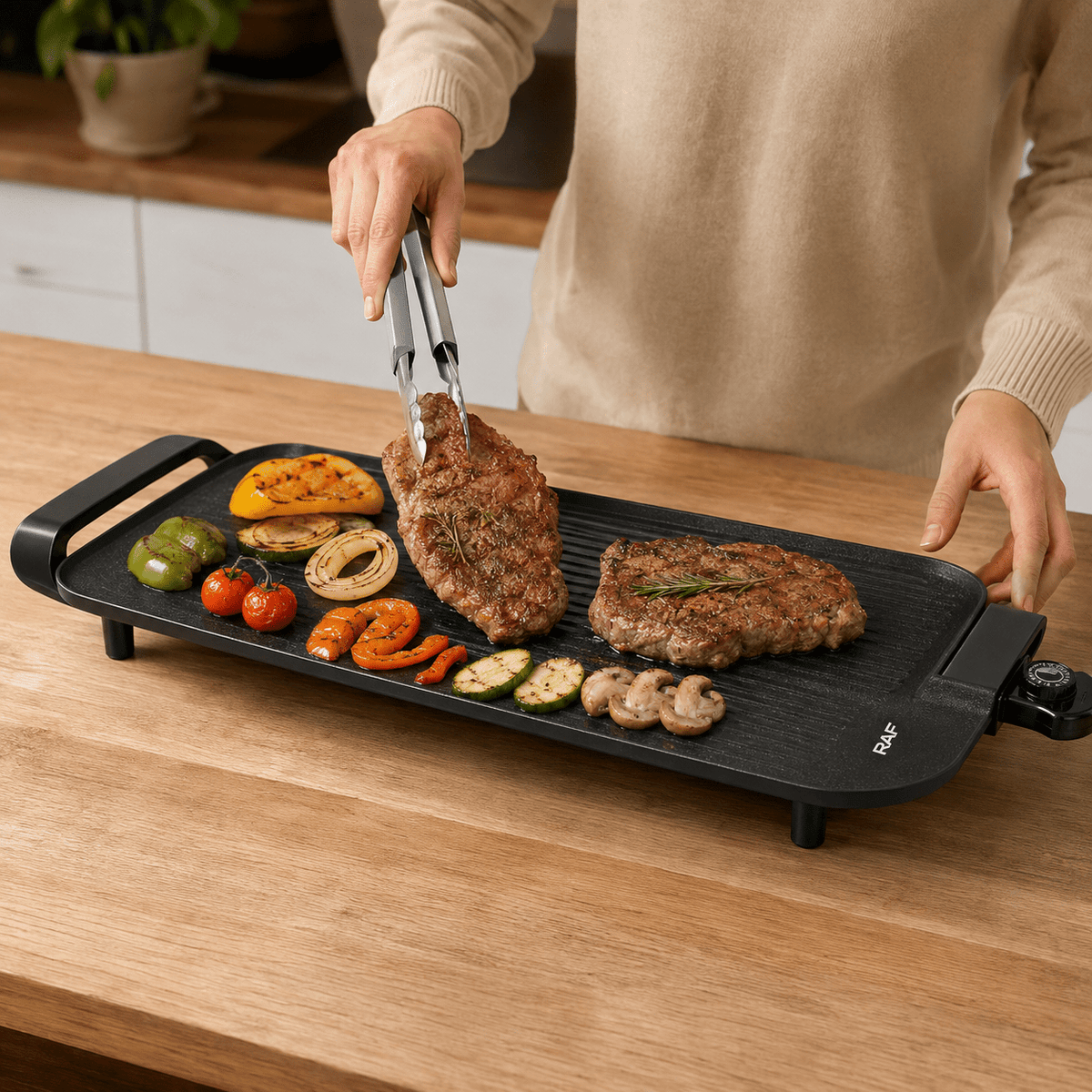 Asztali elektromos grillsütő tapadásmentes lappal - Asztali elektromos grillsütő | Cyber Bazaar