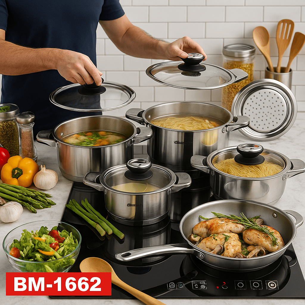 Bachmayer – 16 részes rozsdamentes edénykészlet - | Cyber Bazaar