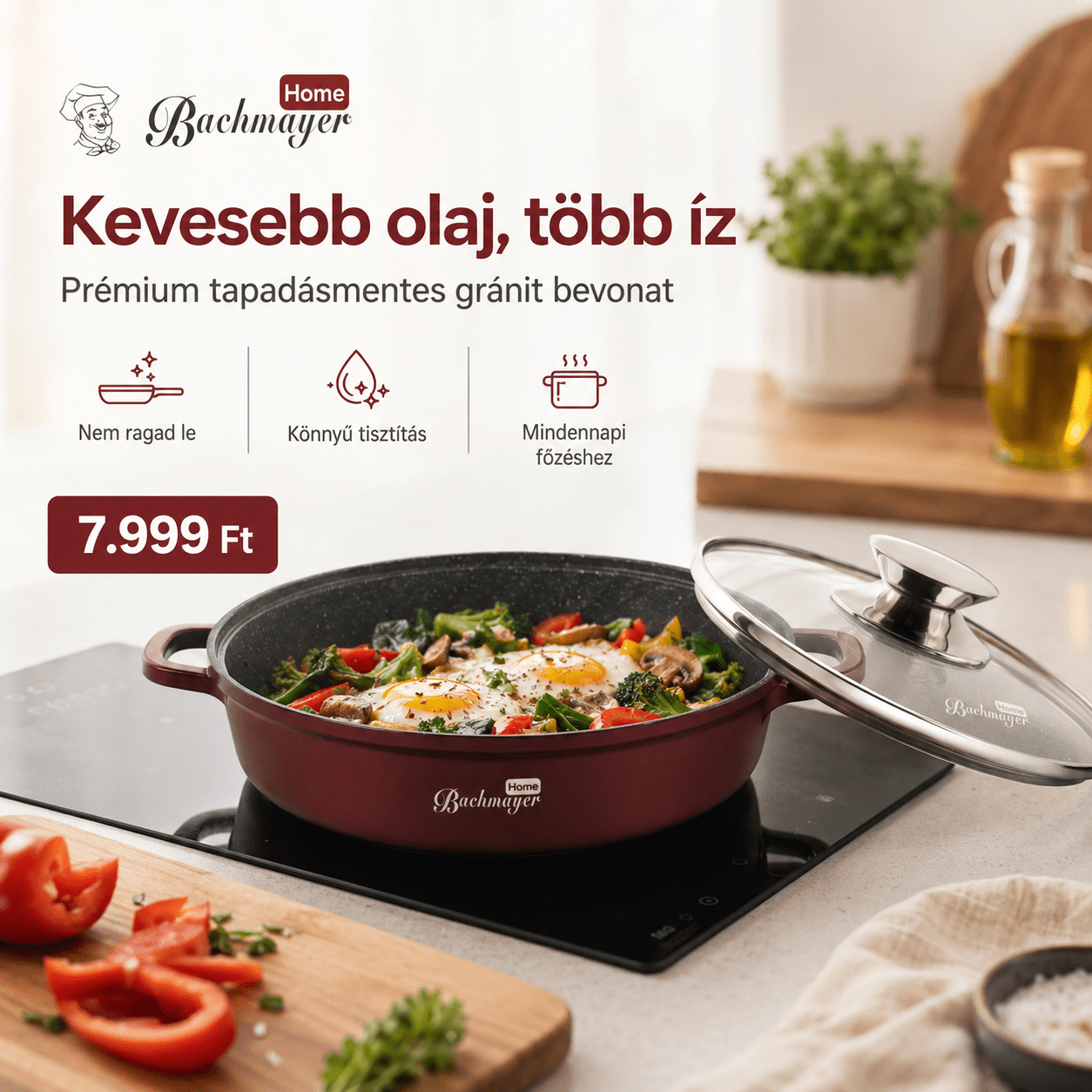 Bachmayer 20 cm Sekély Lábas Fedővel - | Cyber Bazaar