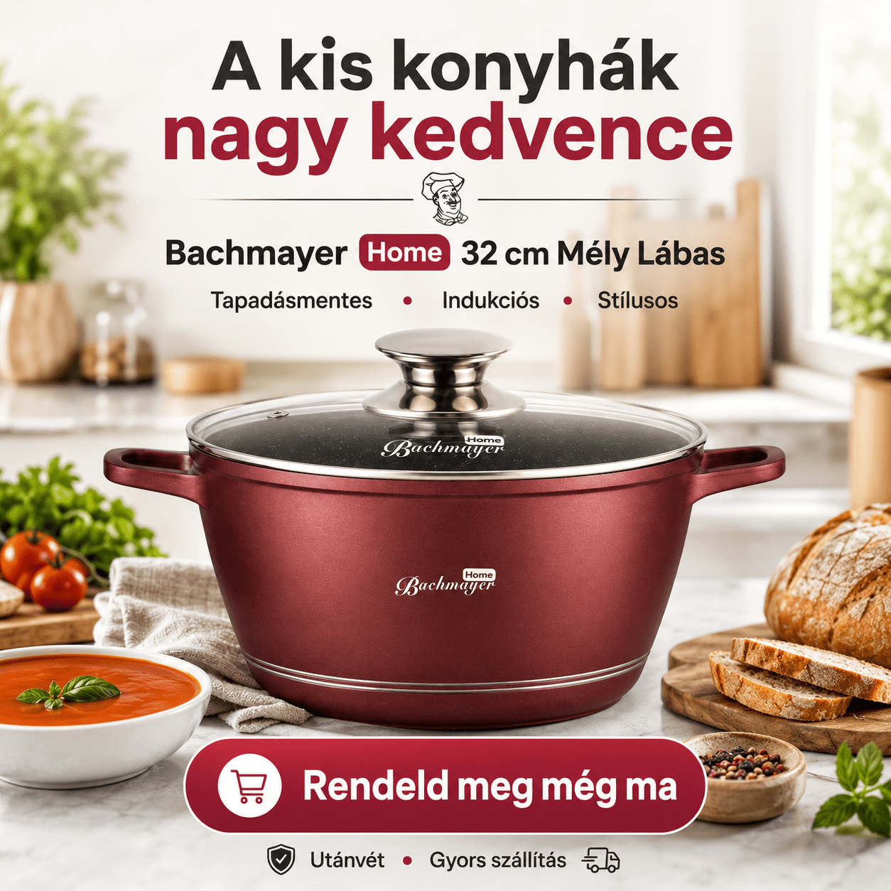 Bachmayer 32 CM Mély Lábas - | Cyber Bazaar