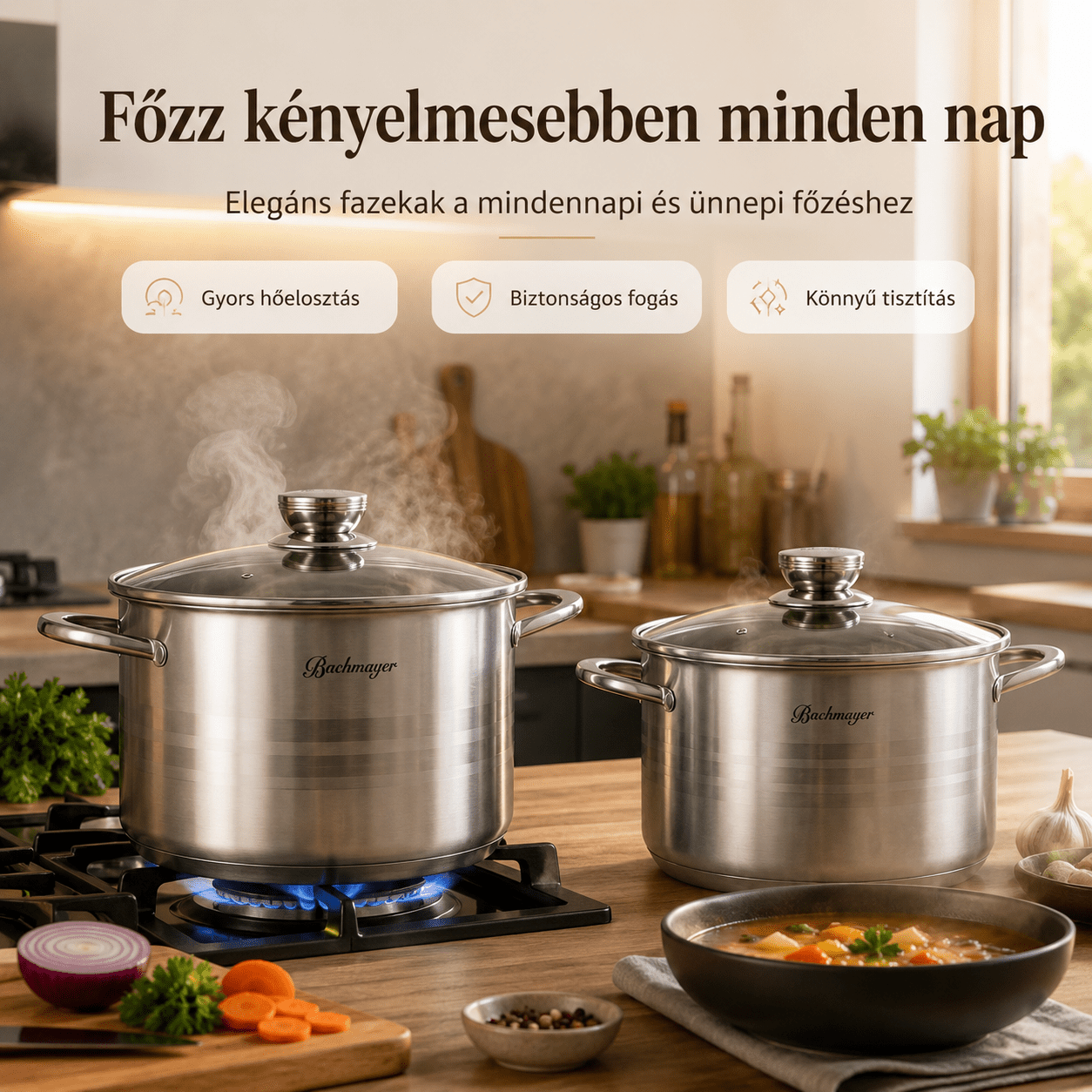 Bachmayer 6.DB Prémium Rozsdamentes Acél Fazék Szett - | Cyber Bazaar