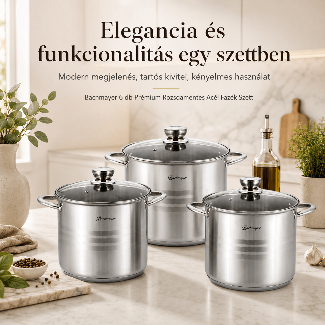 Bachmayer 6.DB Prémium Rozsdamentes Acél Fazék Szett - | Cyber Bazaar
