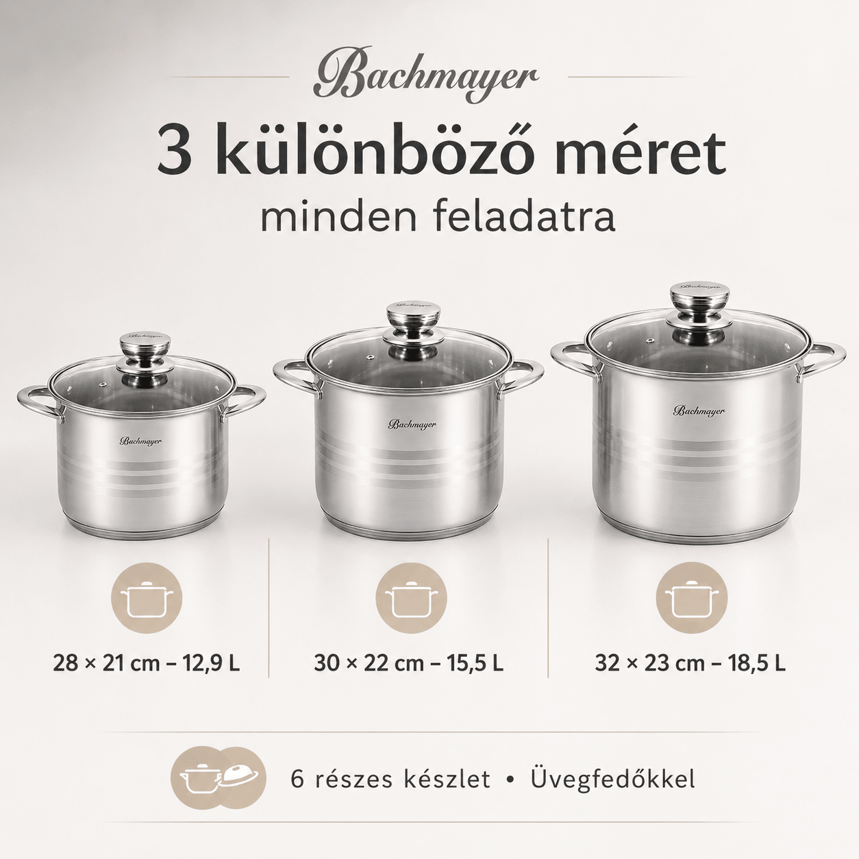 Bachmayer Prémium Rozsdamentes Acél Fazékkészlet - | Cyber Bazaar