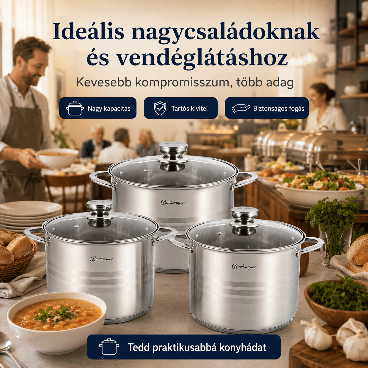 Bachmayer Prémium Rozsdamentes Acél Fazékkészlet - | Cyber Bazaar