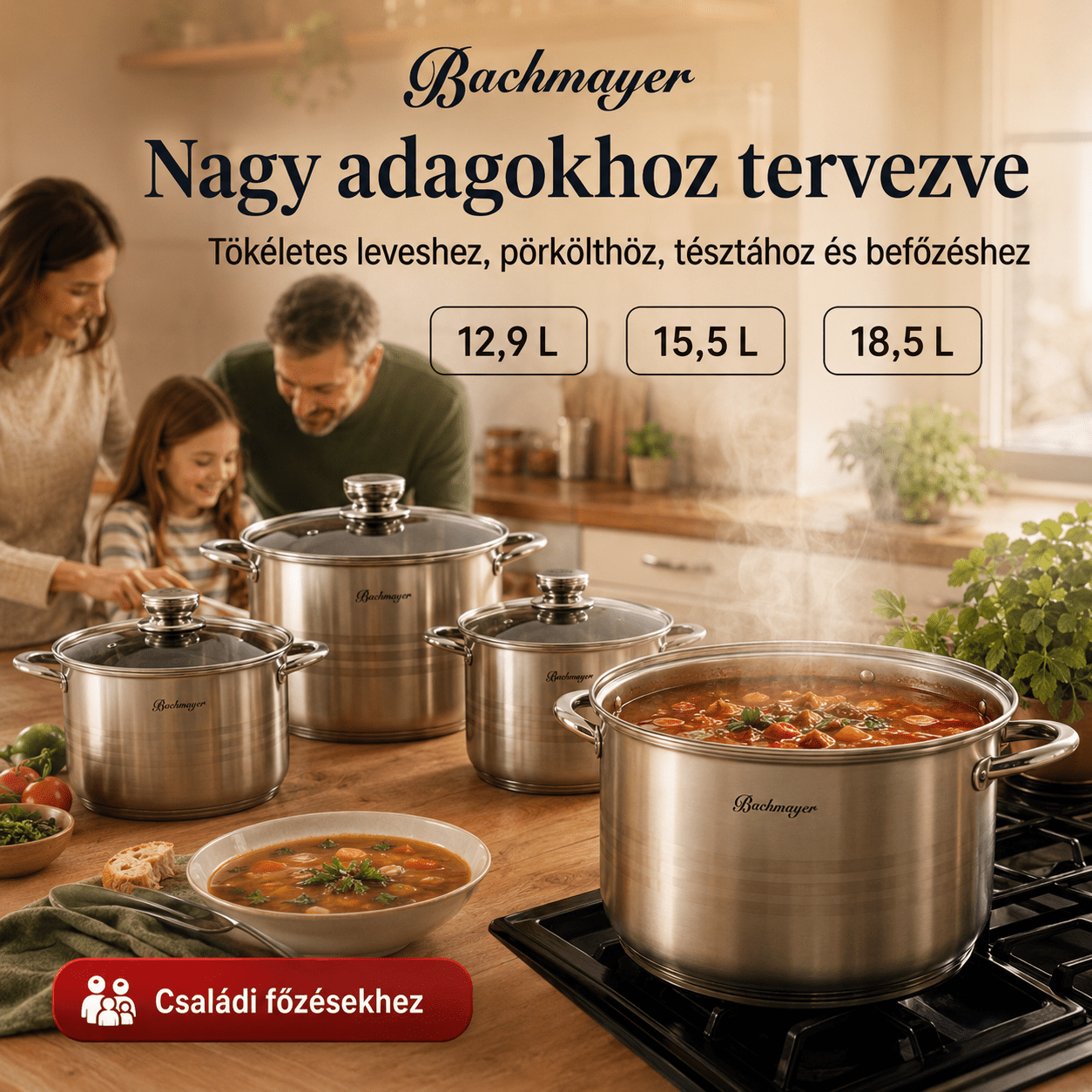Bachmayer Prémium Rozsdamentes Acél Fazékkészlet - | Cyber Bazaar