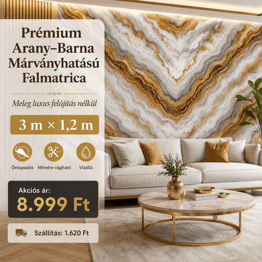 Barna Márványhatású Öntapadós Falmatrica 3 m × 1,2 m