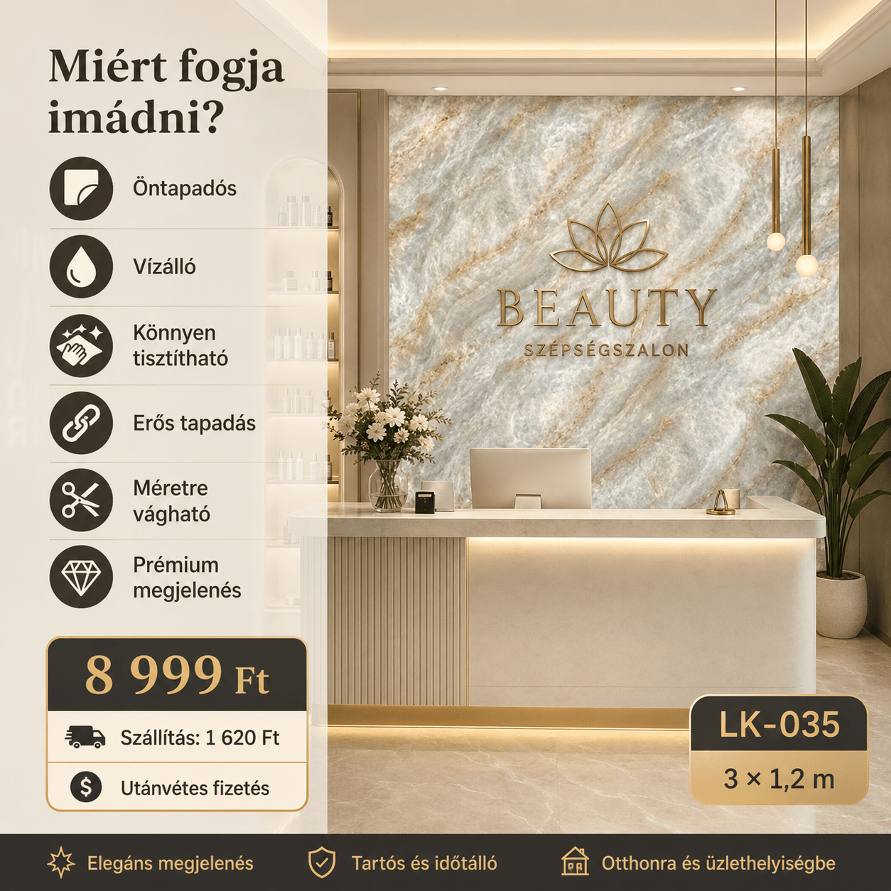 Bézs Márványhatású Öntapadós Falmatrica - | Cyber Bazaar