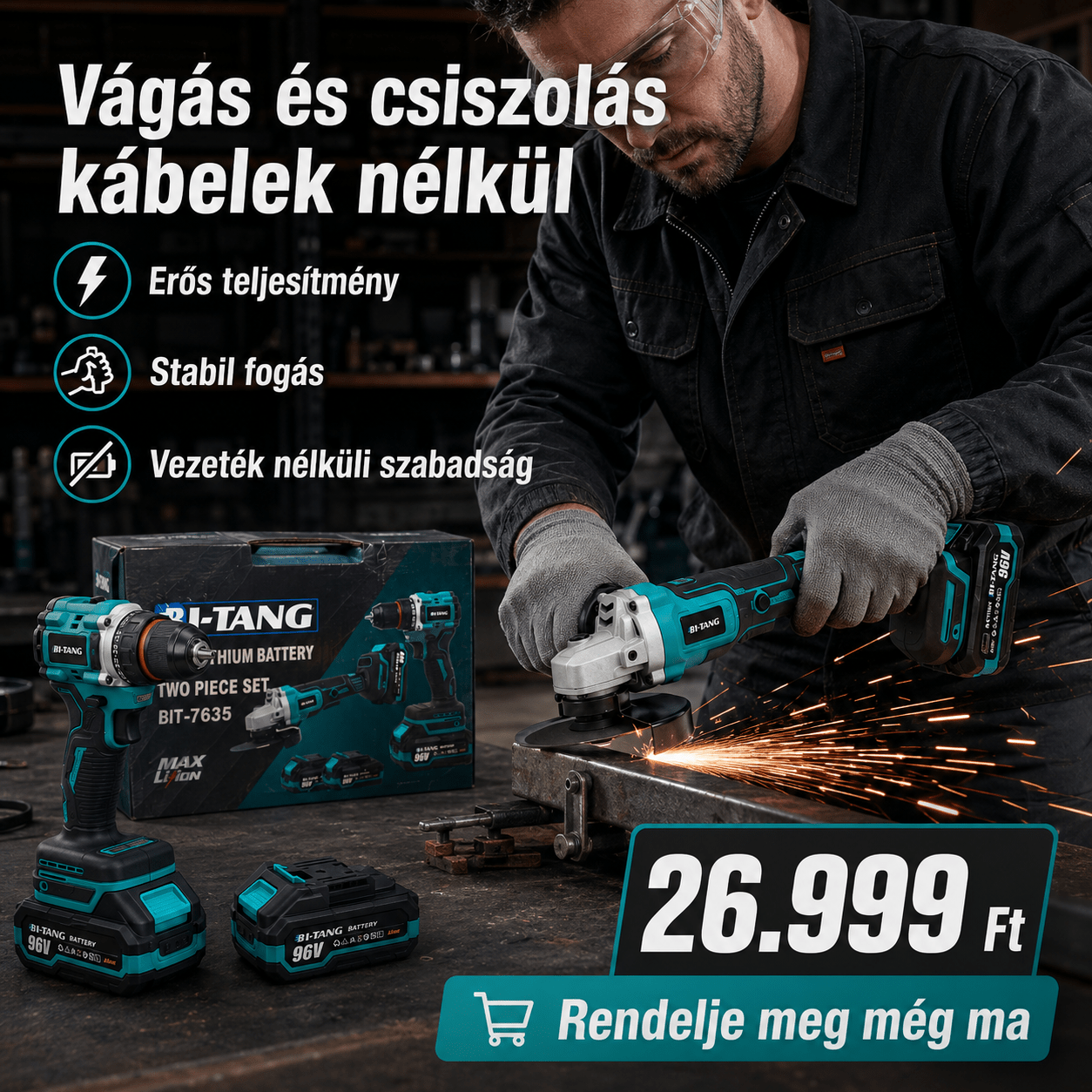 Bi-Tang 2 Az 1-ben Akku Szerszamkeszlet - | Cyber Bazaar