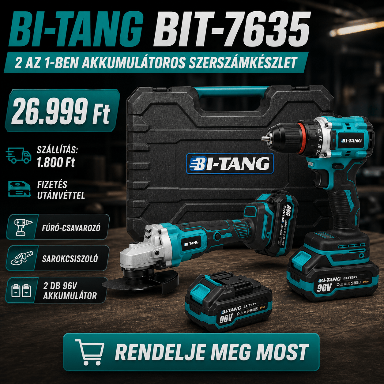 Bi-Tang 2 Az 1-ben Akku Szerszamkeszlet - | Cyber Bazaar