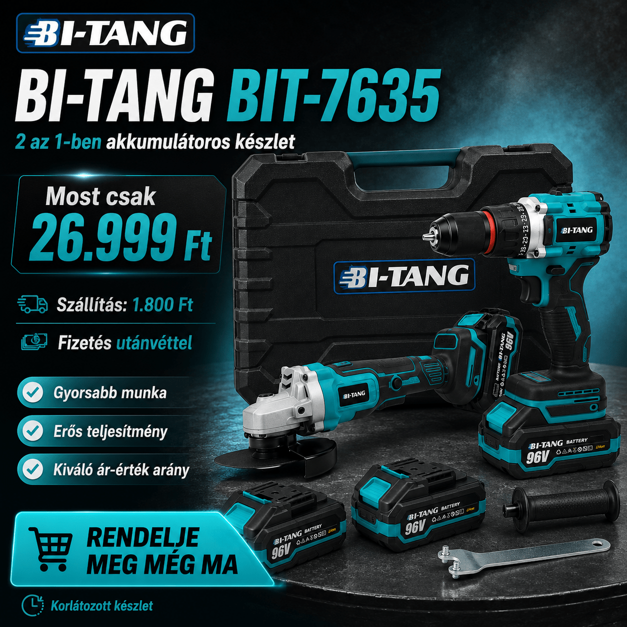 Bi-Tang 2 Az 1-ben Akku Szerszamkeszlet - | Cyber Bazaar