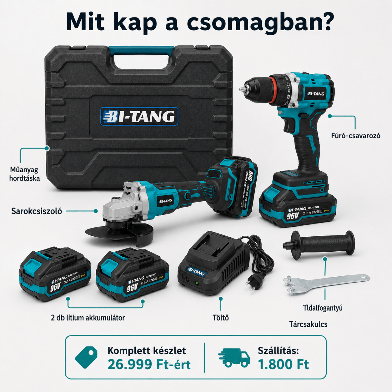 Bi-Tang 2 Az 1-ben Akku Szerszamkeszlet - | Cyber Bazaar