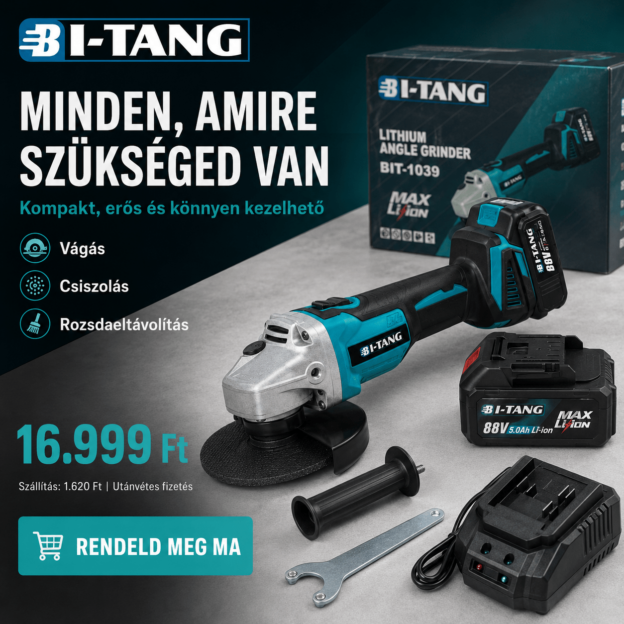 Bi-Tang Akkumulatoros Sarokcsiszolo - | Cyber Bazaar