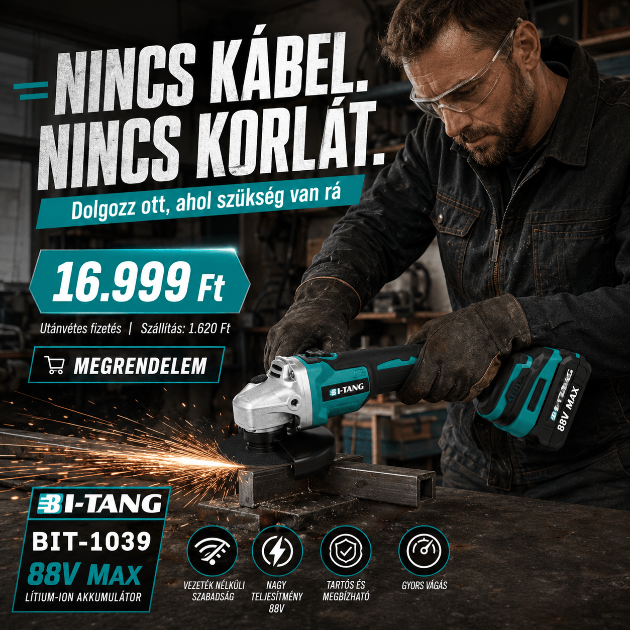 Bi-Tang Akkumulatoros Sarokcsiszolo - | Cyber Bazaar