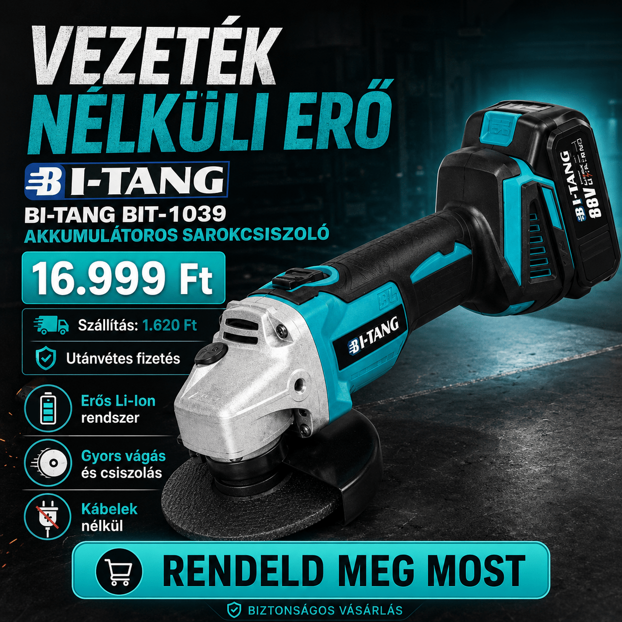 Bi-Tang Akkumulatoros Sarokcsiszolo - | Cyber Bazaar