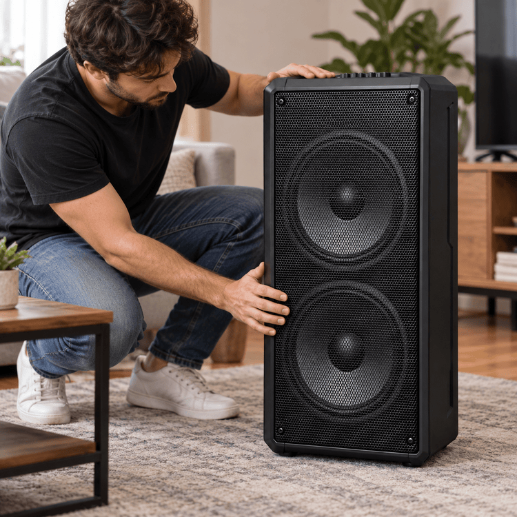 Bluetooth party hangszóró – 2 × 12″ - Hangszórók és rádiók | Cyber Bazaar