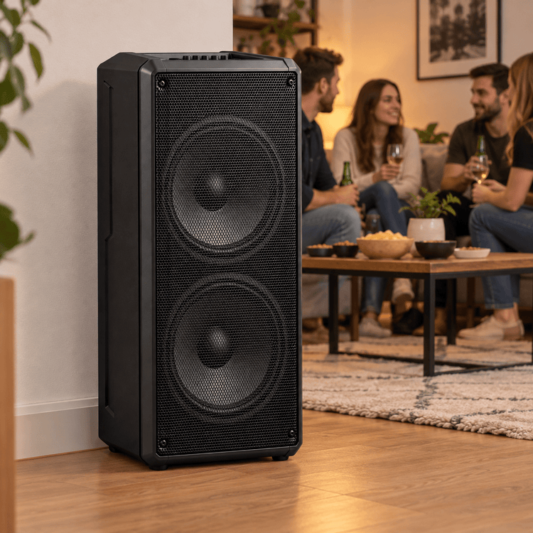 Bluetooth party hangszóró – 2 × 12″ - Hangszórók és rádiók | Cyber Bazaar