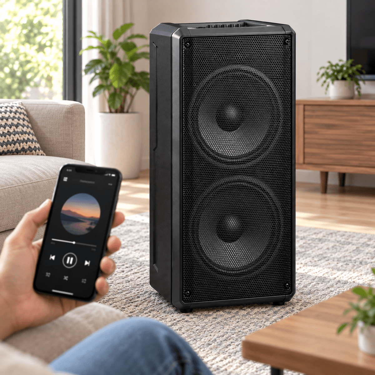 Bluetooth party hangszóró – 2 × 12″ - Hangszórók és rádiók | Cyber Bazaar