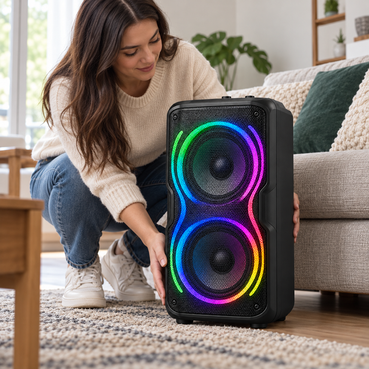 Bluetooth party hangszóró – 2 × 6,5″ - Hangszórók és rádiók | Cyber Bazaar
