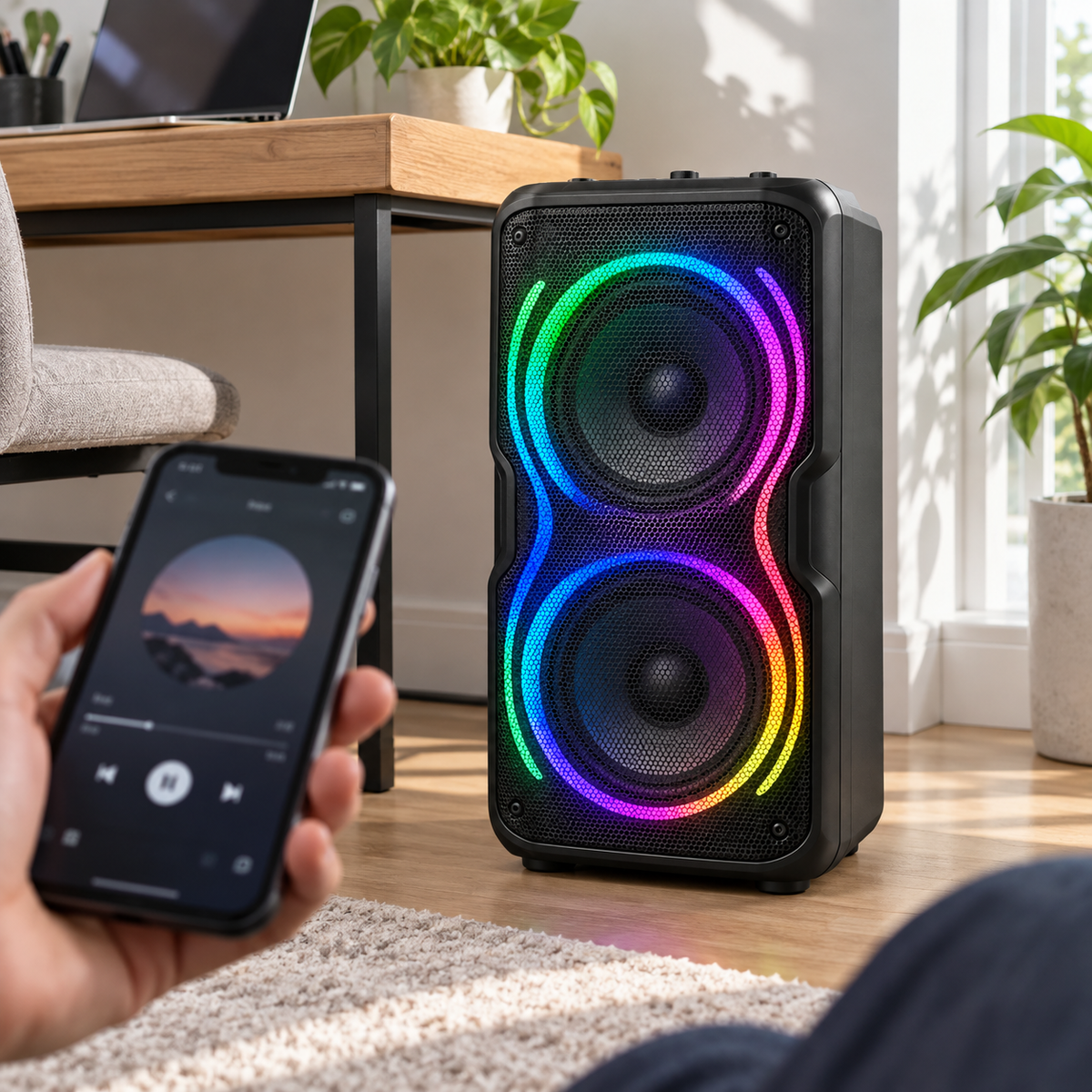 Bluetooth party hangszóró – 2 × 6,5″ - Hangszórók és rádiók | Cyber Bazaar