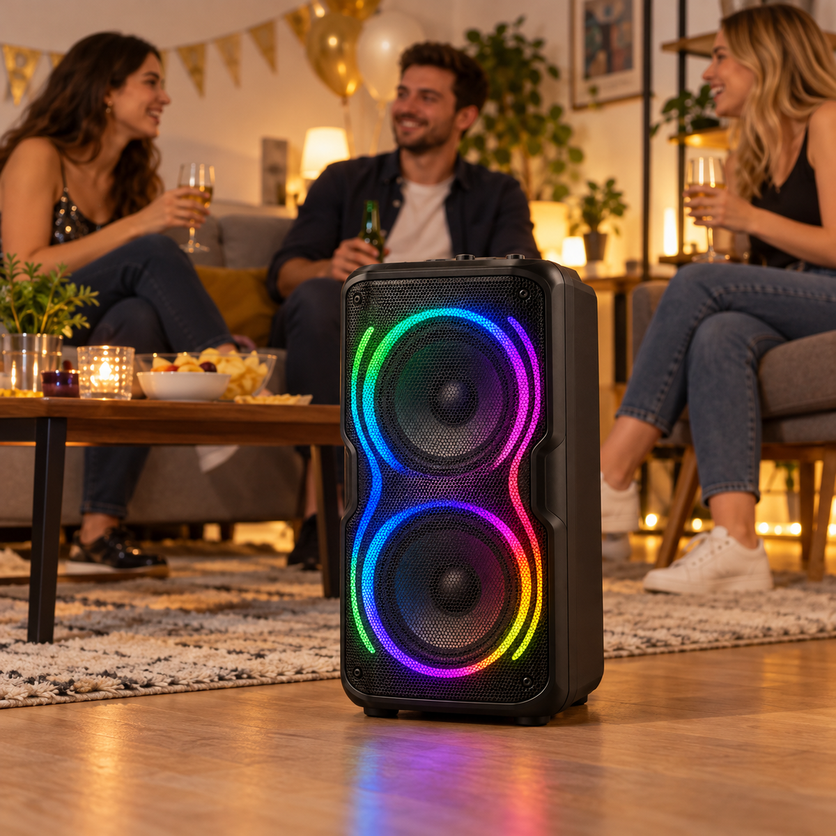 Bluetooth party hangszóró – 2 × 6,5″ - Hangszórók és rádiók | Cyber Bazaar