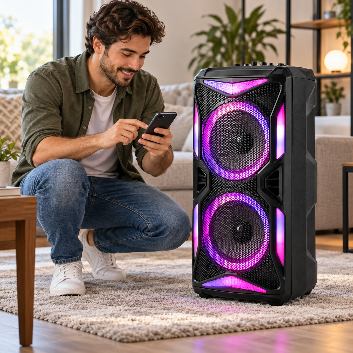 Bluetooth party hangszóró – 2 × 8″ - Hangszórók és rádiók | Cyber Bazaar