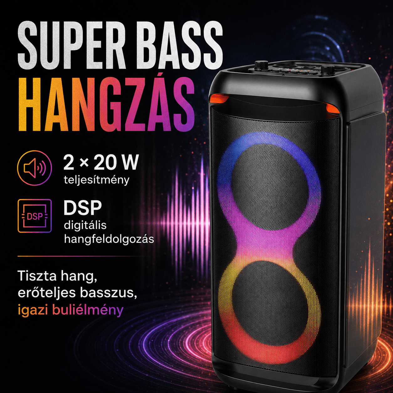 Bluetooth Party Hangszóró - | Cyber Bazaar